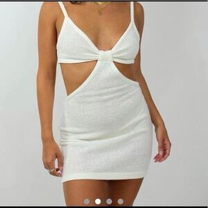 Elegant White Cut-Out Dress